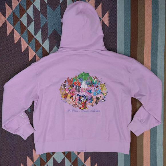 NEW Disney Parks 100 Years of Music And Wonder Purple Hoodie sz Large HTF RARE - Picture 7 of 8